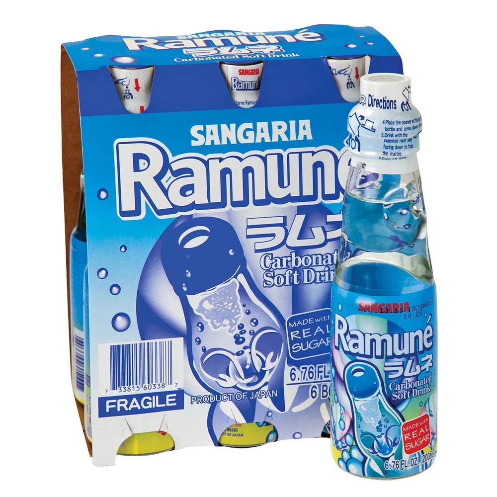 Original Flavor Ramune Japanese Marble Soda - 6 Pack (6.76 fl oz Bottles) | Refreshing Carbonated Drink for Parties, BBQs & Asian Cuisine Pairing