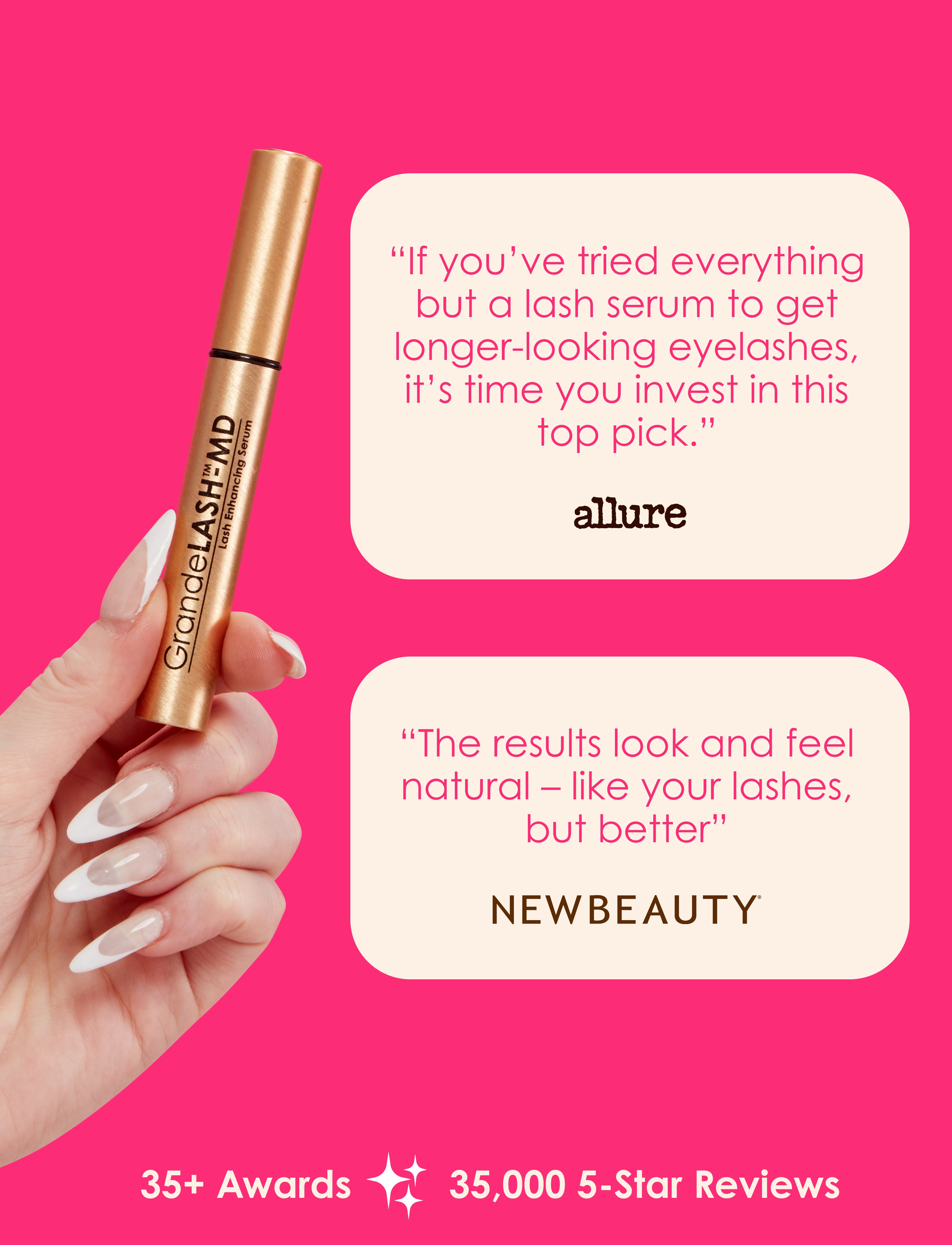 GrandeLASH-MD Lash Enhancing Serum for Longer, Thicker Eyelashes - Perfect for Daily Use & Special Occasions