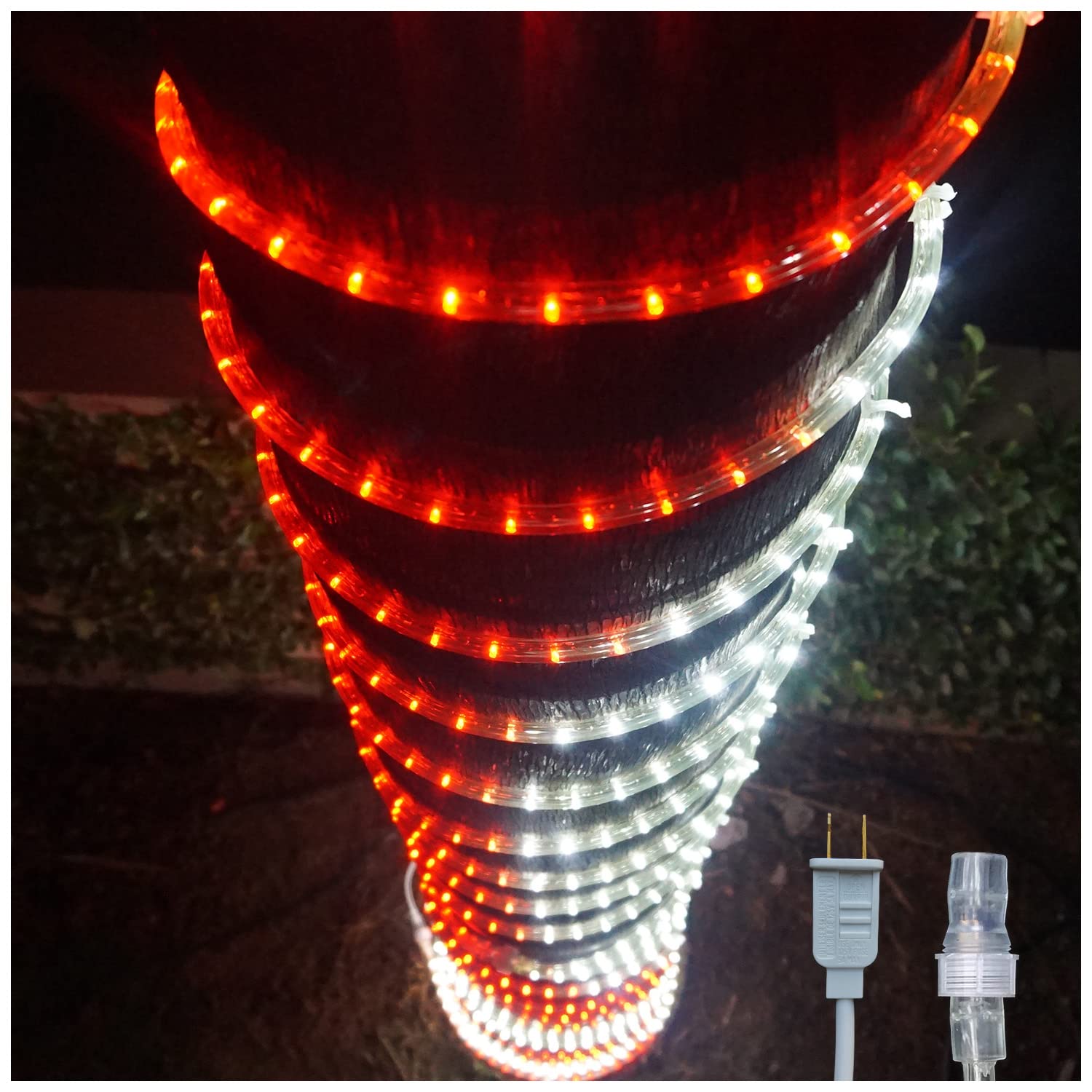 Russell Decor 200ft/2160 LED Rope Lights - Waterproof Outdoor Christmas Lights for Trees, Patio, Deck, Party Decorations (Red & White) | Flexible Connectable String Lights for Holiday, Wedding, Garden & Landscape Lighting