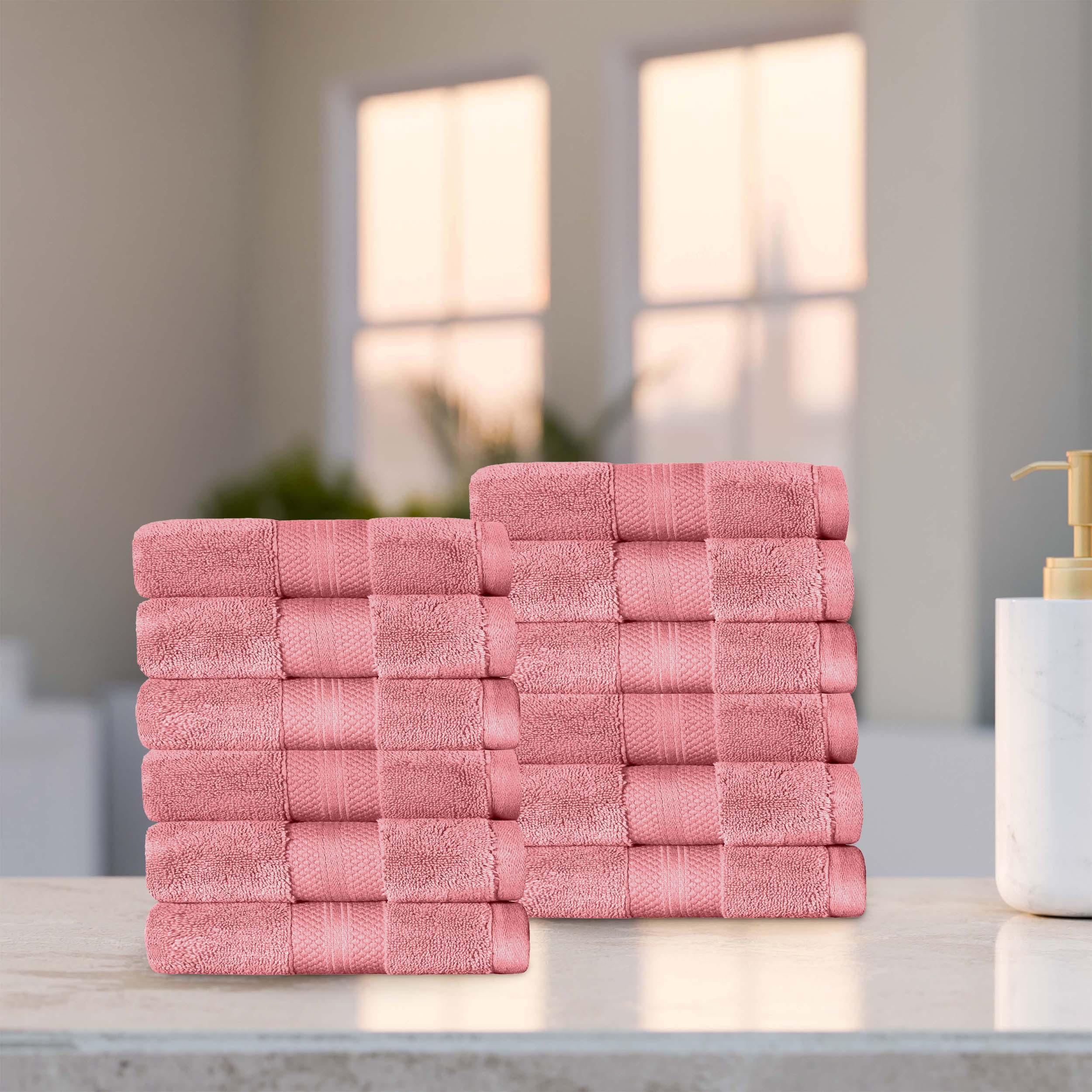 Premium 12-Piece Turkish Cotton Face Towel Set - Ultra Plush, Highly Absorbent & Soft for Spa, Makeup Removal & Skincare Routine