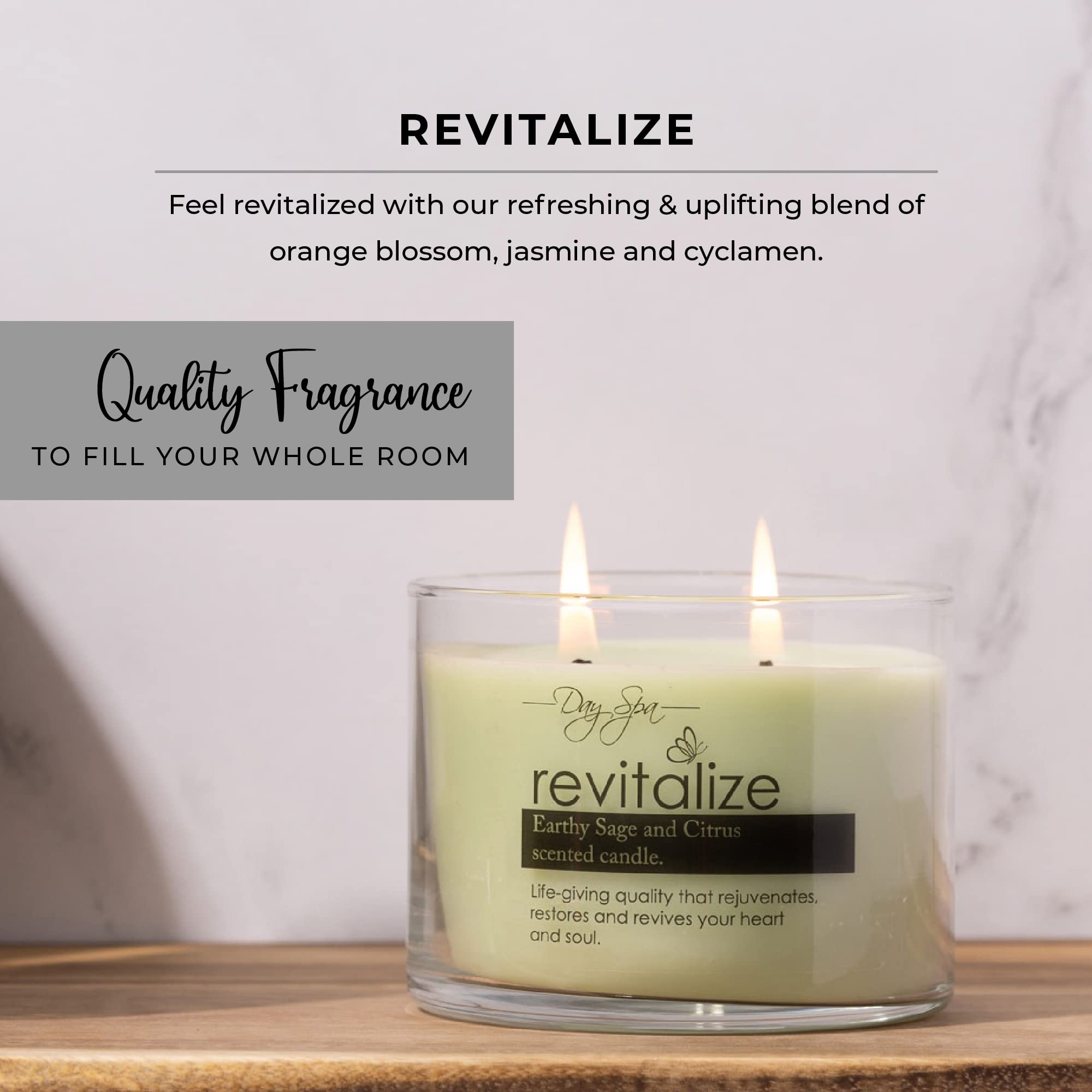 Revitalizing Scented Soy Candle - 11oz Long-Lasting 55 Hours Burn Time, Spa Relaxation Aromatherapy Gift for Women - Perfect for Birthday, Home Decor, Meditation & Stress Relief