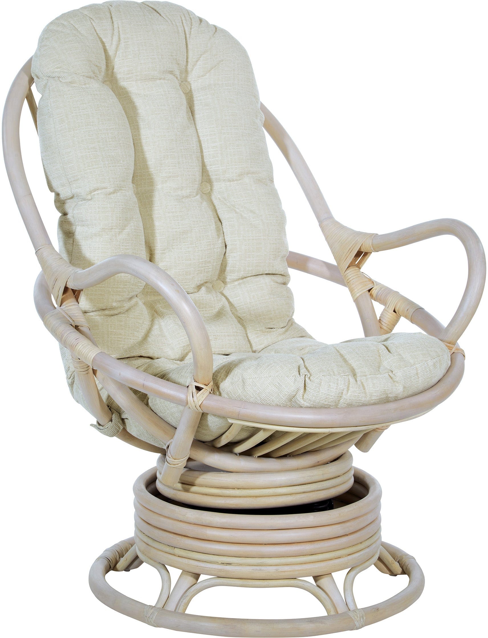 Office Star Lanai Rattan Swivel Rocker Chair - Comfortable Patio Furniture for Outdoor Relaxation & Backyard Lounging