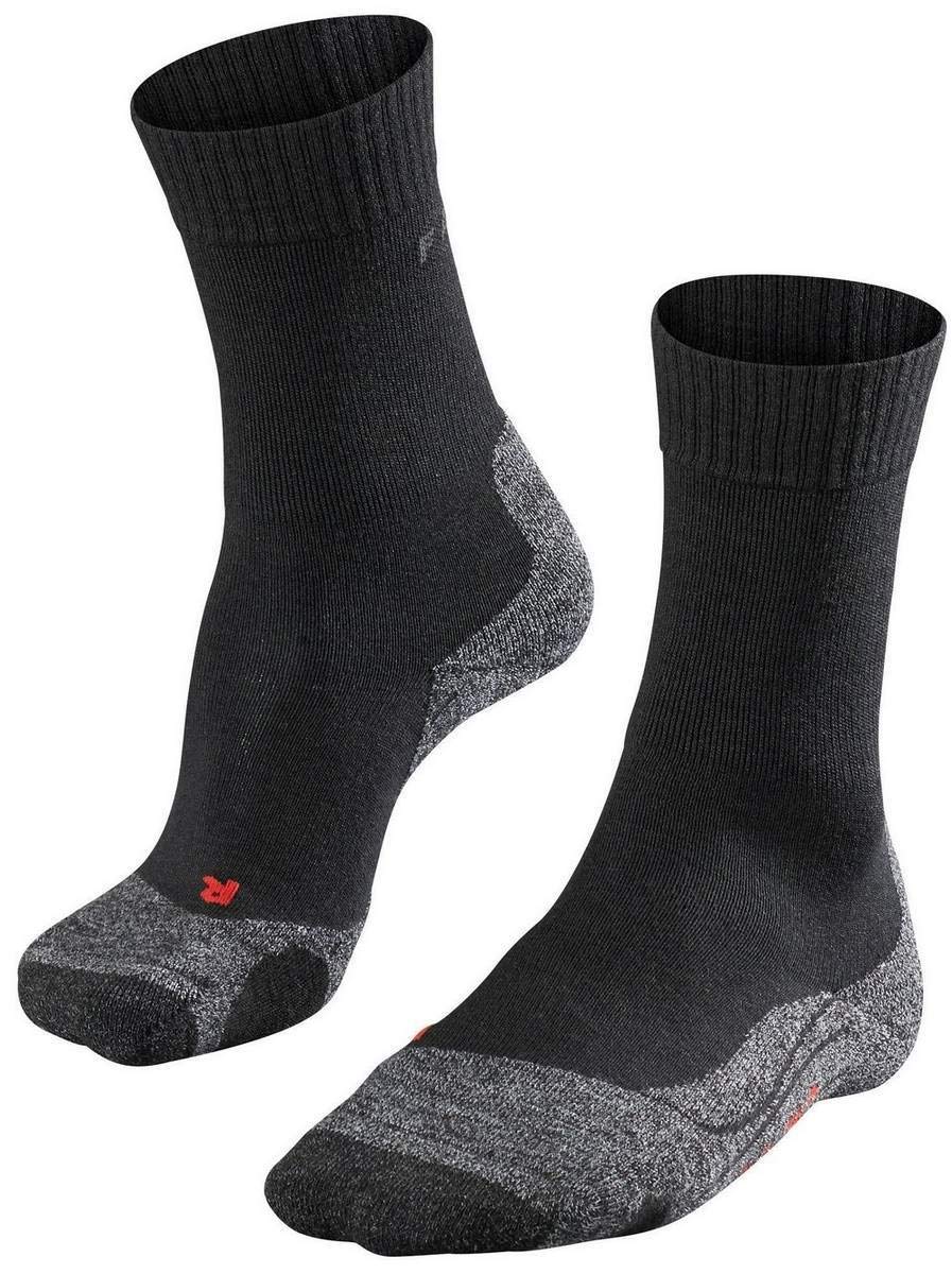 FALKE Men's Trekking 2 Medium Cushion Hiking Socks - Black Mix for Outdoor Adventures & Mountain Climbing