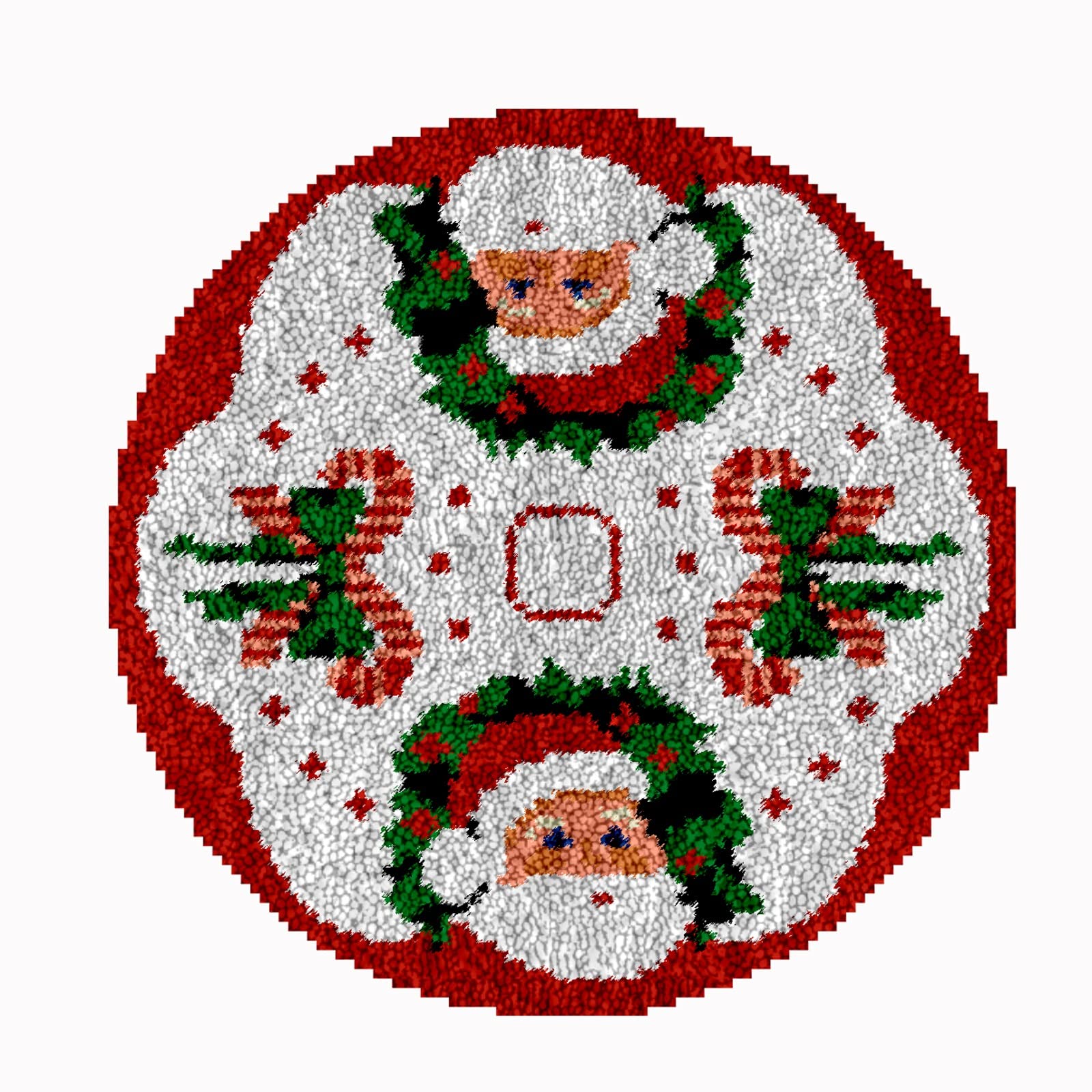 TXNNYLF Santa Claus Latch Hook Kits for Adults & Kids - DIY Crochet Rug Making Kit for Beginners with Printed Canvas - Perfect for Christmas Decorations & Home Crafts