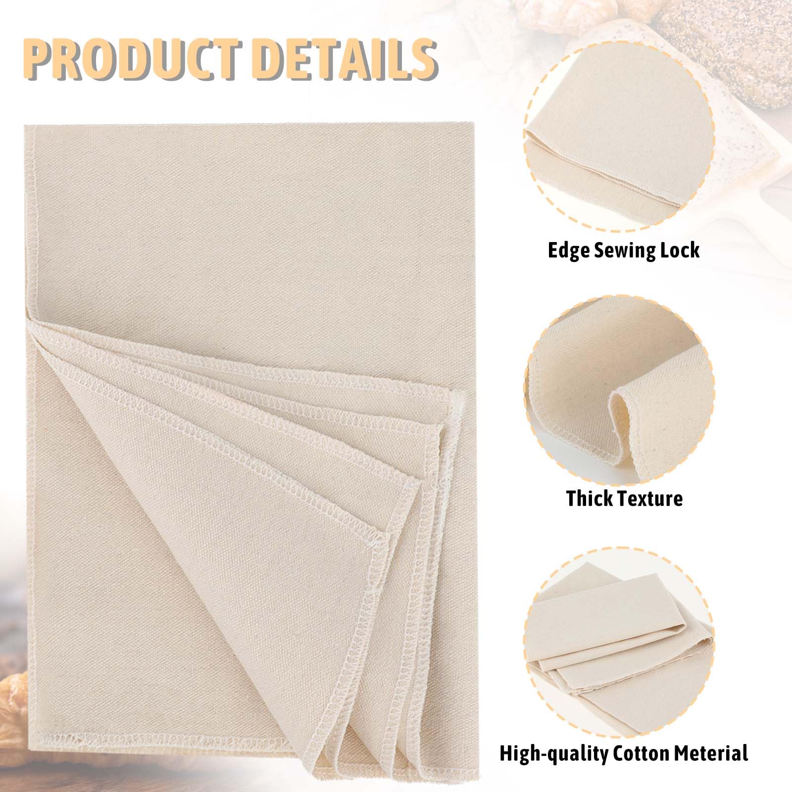 Reusable Bread Proofing Cloth 2PCS - 17x29 Inches Thick Linen Dough Rolling Cloth for Baguettes, Loaves & Pastry | Perfect for Homemade Bread Baking, Artisan Bakery & Kitchen Use