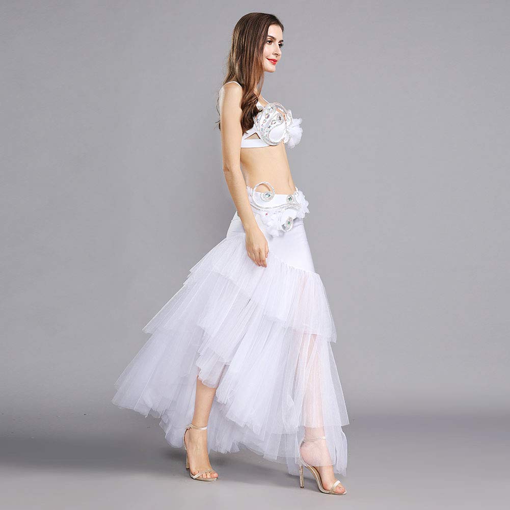 ROYAL SMEELA Women's Belly Dance Costume Set - Long Skirt, Bra & Belt - Professional Belly Dancing Outfit for Performances, Carnival & Halloween Parties