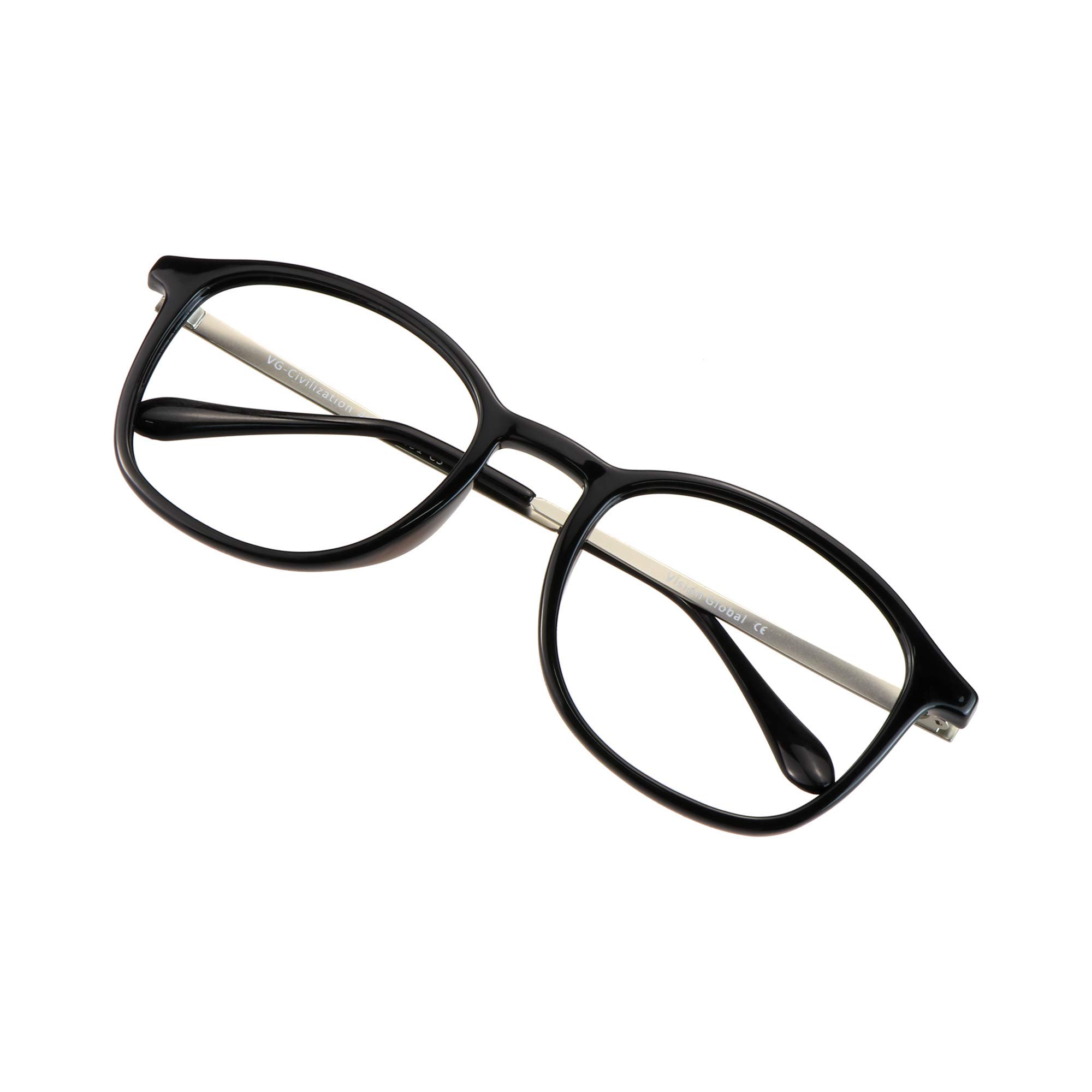 VisionGlobal Blue Light Blocking Glasses for Women & Men - Anti Glare Computer Reading & TV Glasses with Stylish Oval Frame - Perfect for Office Work, Gaming & Screen Time Protection