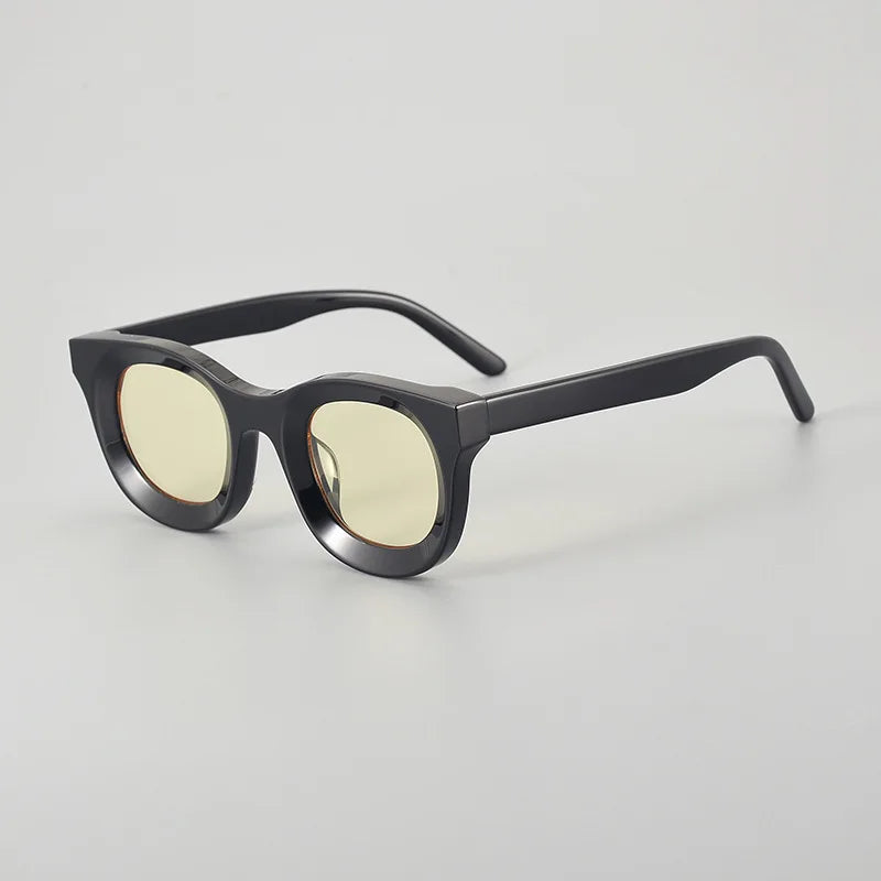 Unisex Black Square Polarized Sunglasses S6688 - Full Rim Thick Acetate Frame for Men & Women - Perfect for Driving, Beach, and Outdoor Activities