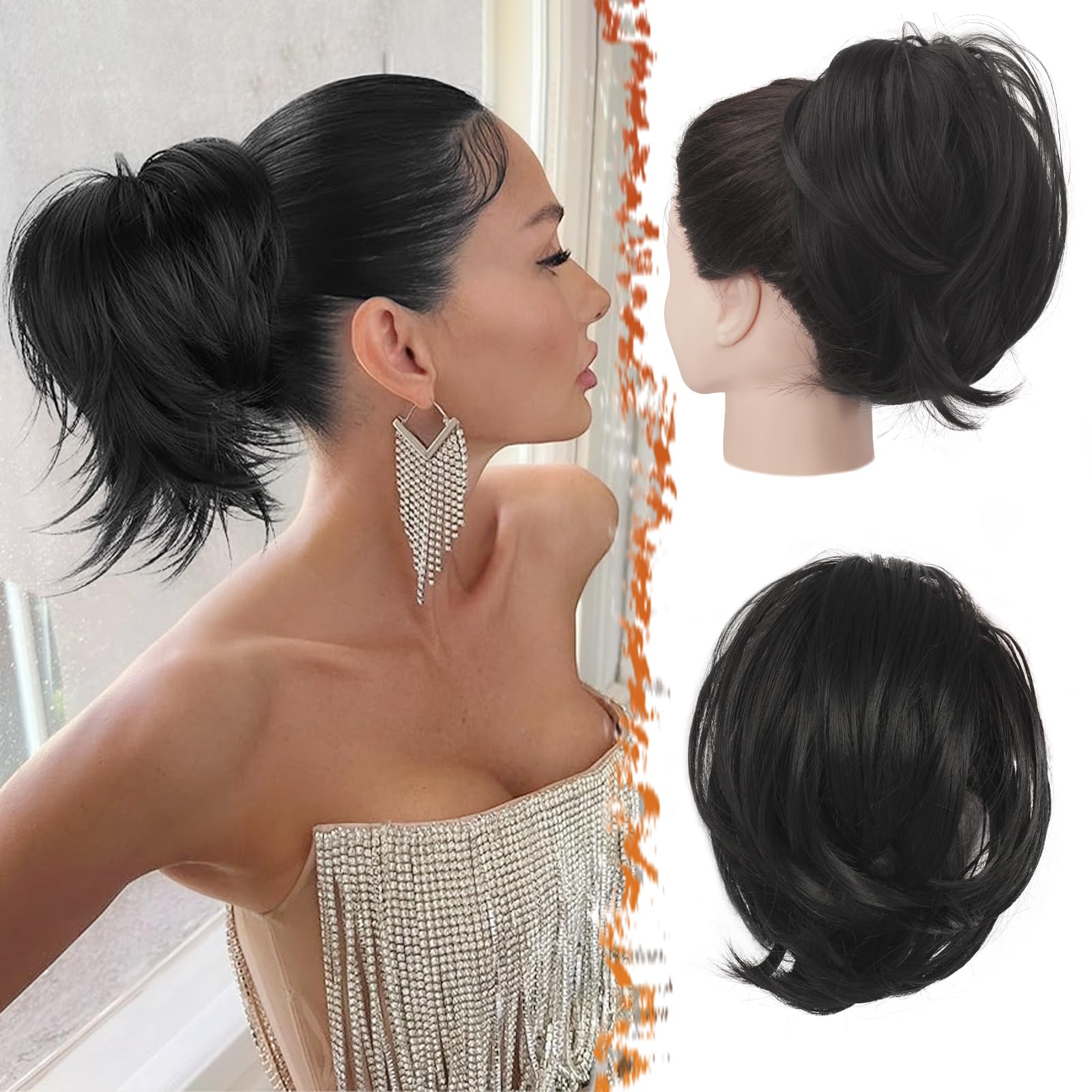 8 Inch Claw Clip Hair Bun Extension for Straight Hair - Perfect for Updos, Ponytails & Everyday Hairstyles