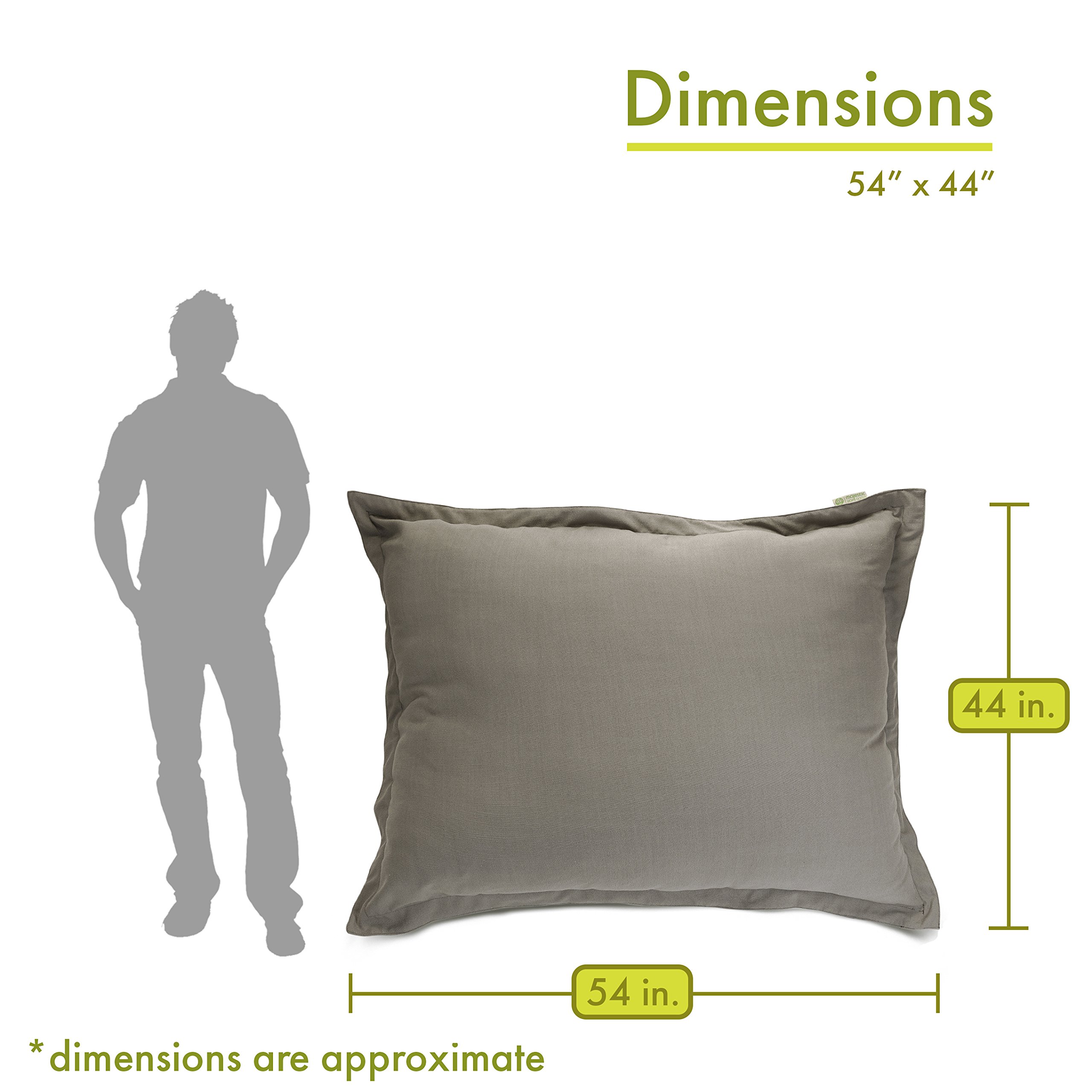 Majestic Home Goods Wales Floor Pillow - Soft Gray Floor Cushion for Living Room, Bedroom, Yoga & Meditation | Comfortable Seating & Lounging Pillow