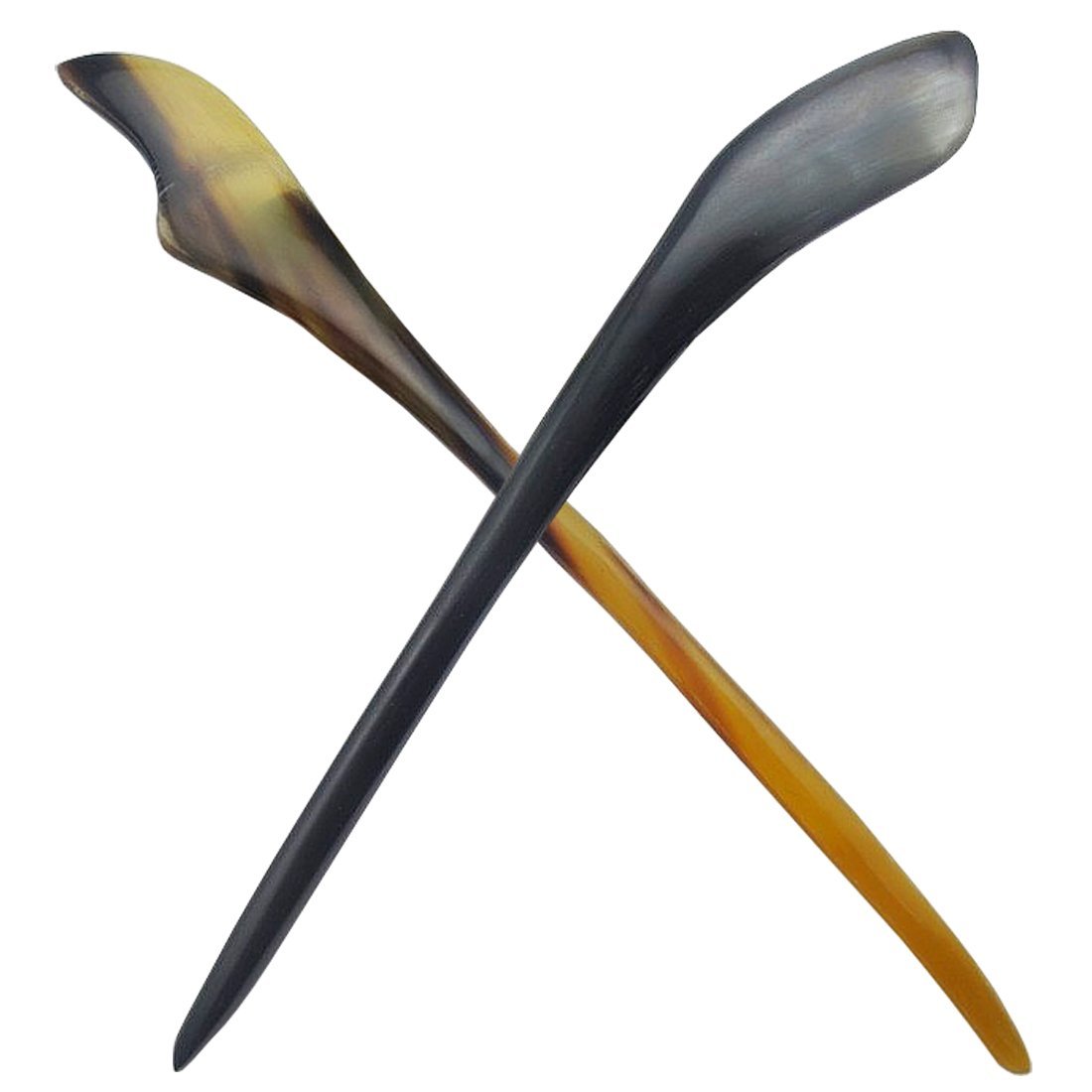 Handmade Buffalo Horn Hair Sticks & Shawl Pins - 2 Count Natural Hair Forks for Women & Girls - Ponytail Holders & Hair Accessories - Perfect for Boho Hairstyles, Updos, and Scarf Styling