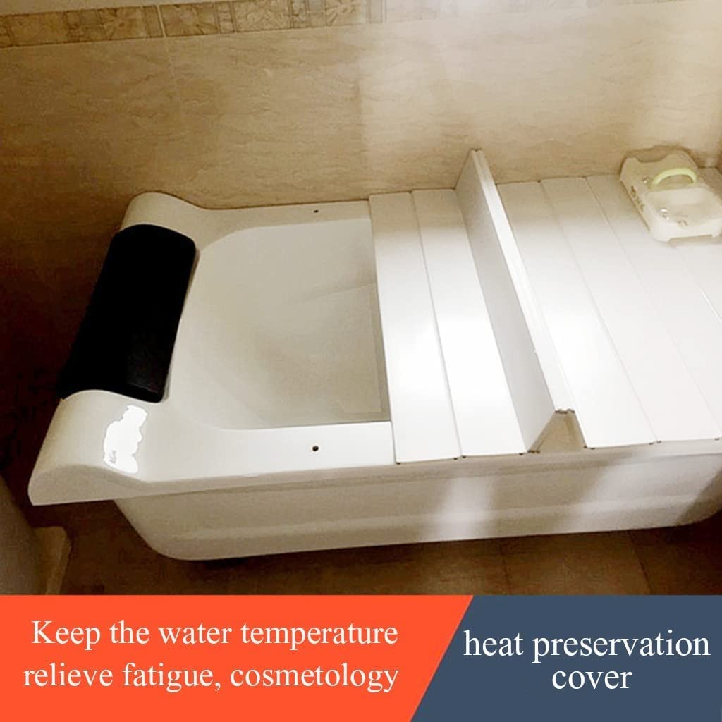 Foldable PVC Bathtub Cover Tray - White Bath Lid for Home Spa & Bathroom Storage (160cm x 75cm) | Perfect for Relaxing Baths, Reading & Organizing Bath Essentials