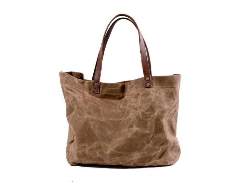 Stylish Women's Canvas and Leather Tote Handbag - Fashionable Shoulder Bag for Work, Travel & Everyday Use