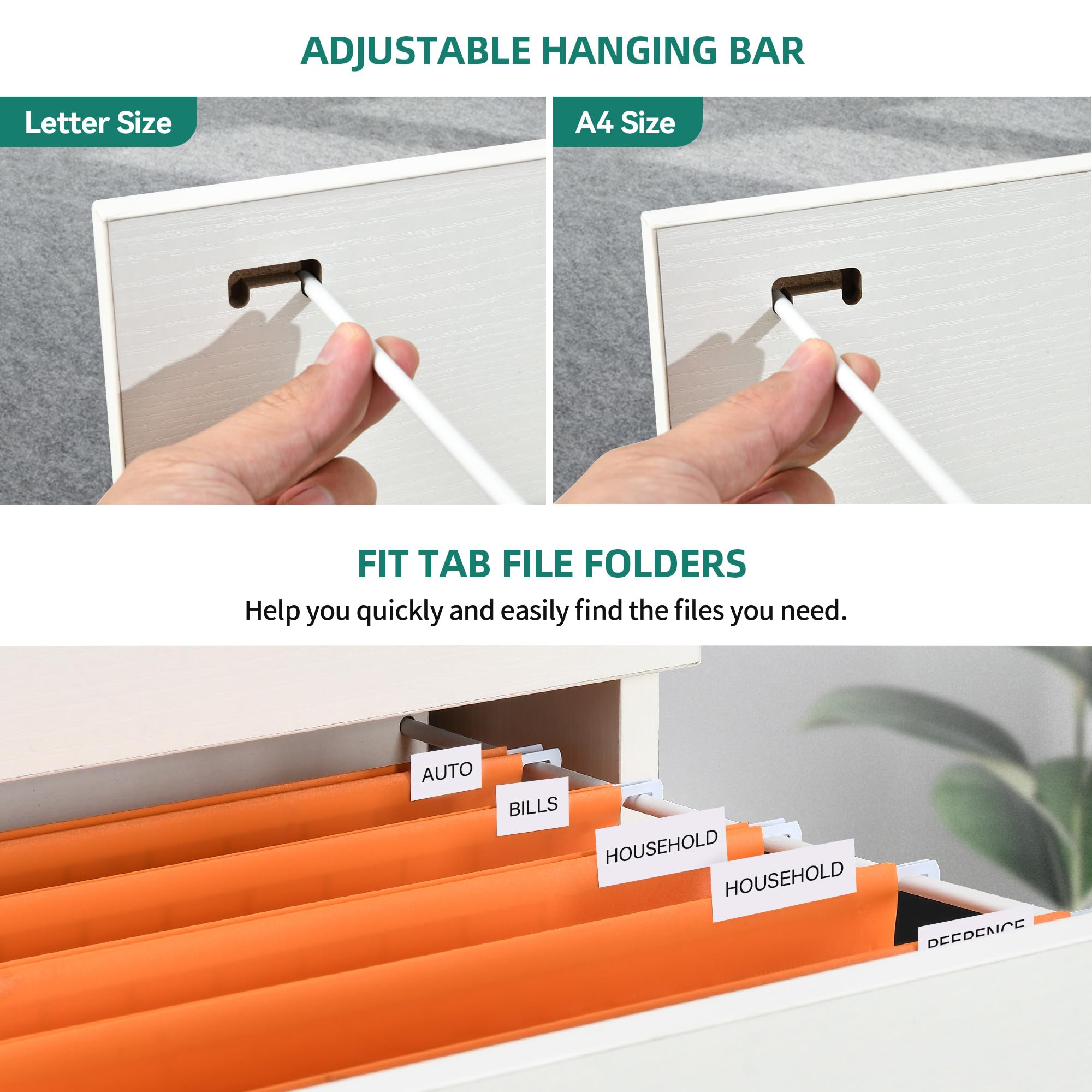YITAHOME 3-Drawer Wood File Cabinet - Mobile Lateral Storage Cabinet with Lock, Printer Stand for Home Office Organization, White Office Furniture | Perfect for Document Storage & Workspace Organization
