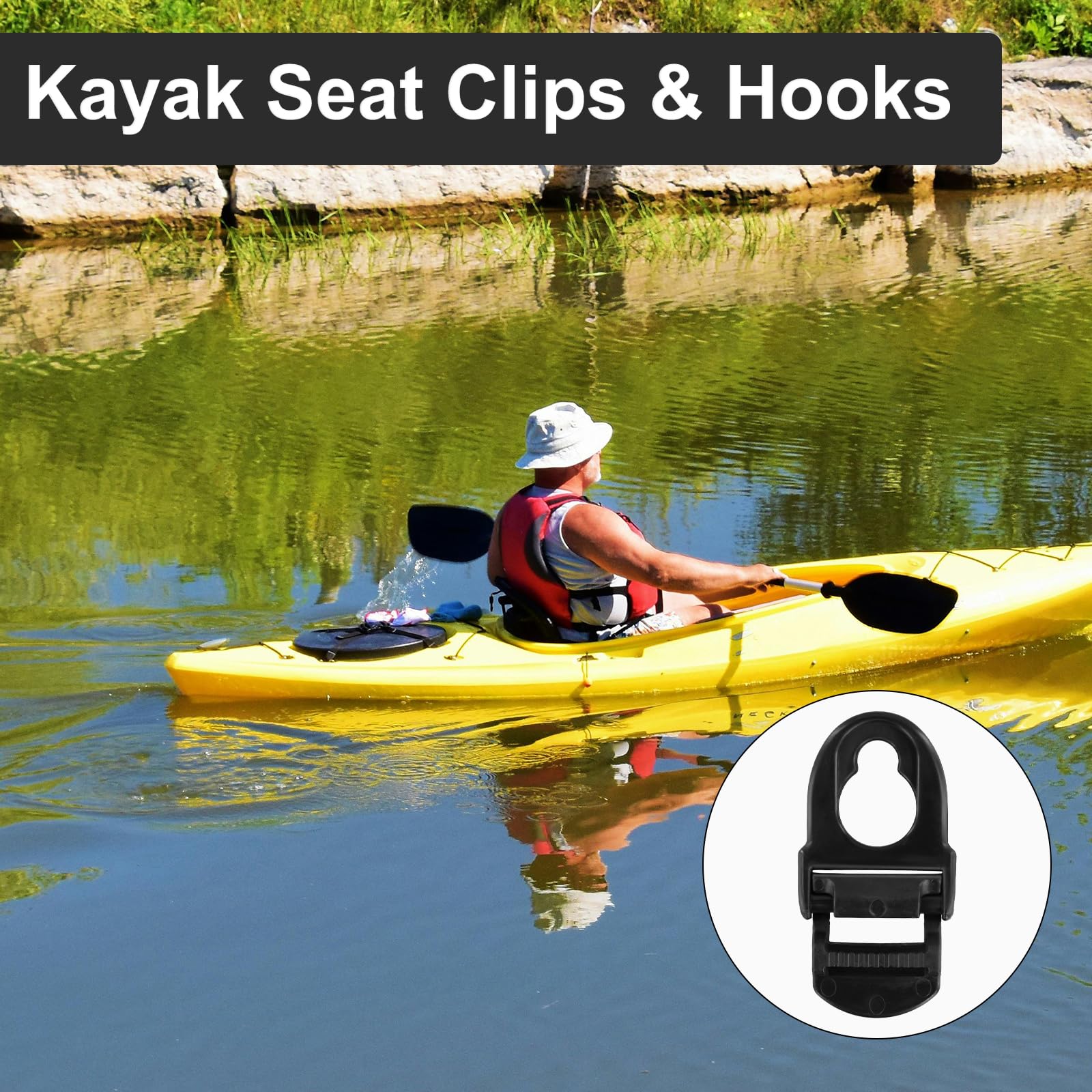 Kayak Seat Repair Clips & Hooks Replacement Kit - Durable Kayak Accessories Compatible with Lifetime Emotion Kayaks | Perfect for Kayak Seat Fixes & DIY Kayak Maintenance