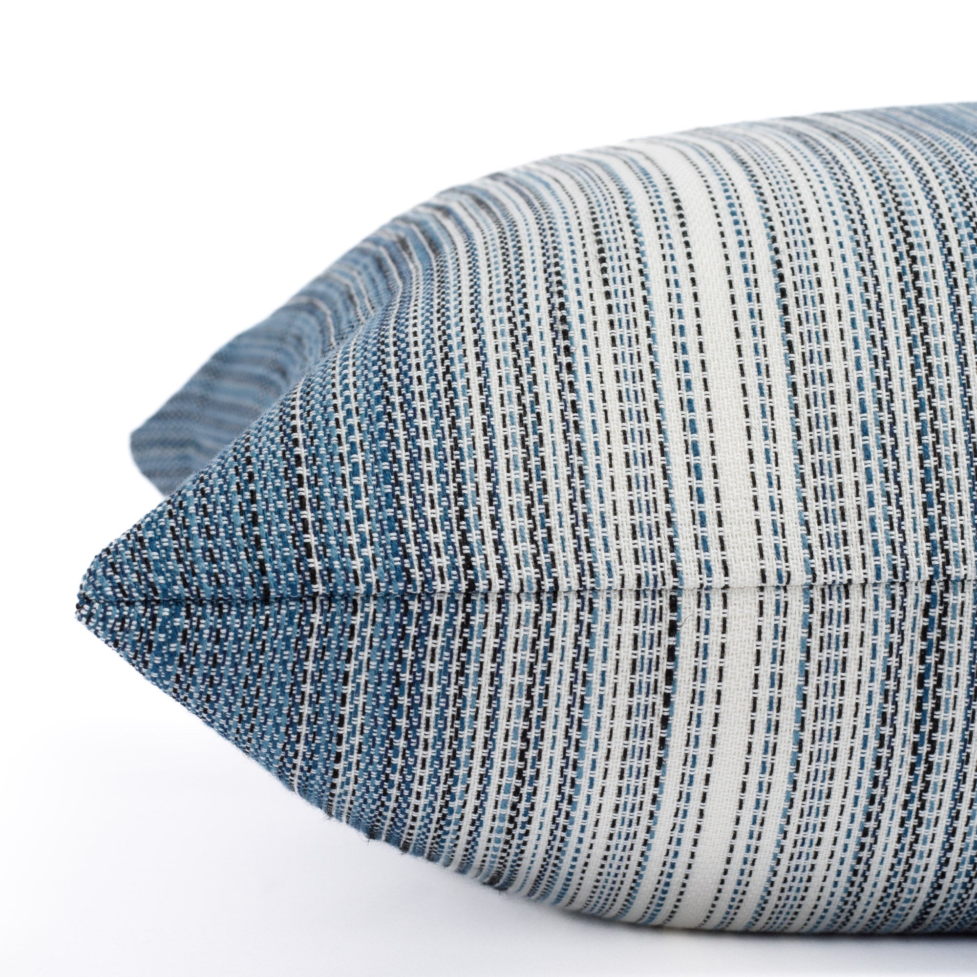 Mateo Stripe 20x20 Outdoor Pillow Cover - Indigo Blue Waterproof Decorative Throw Pillow for Patio, Garden, Poolside & Porch
