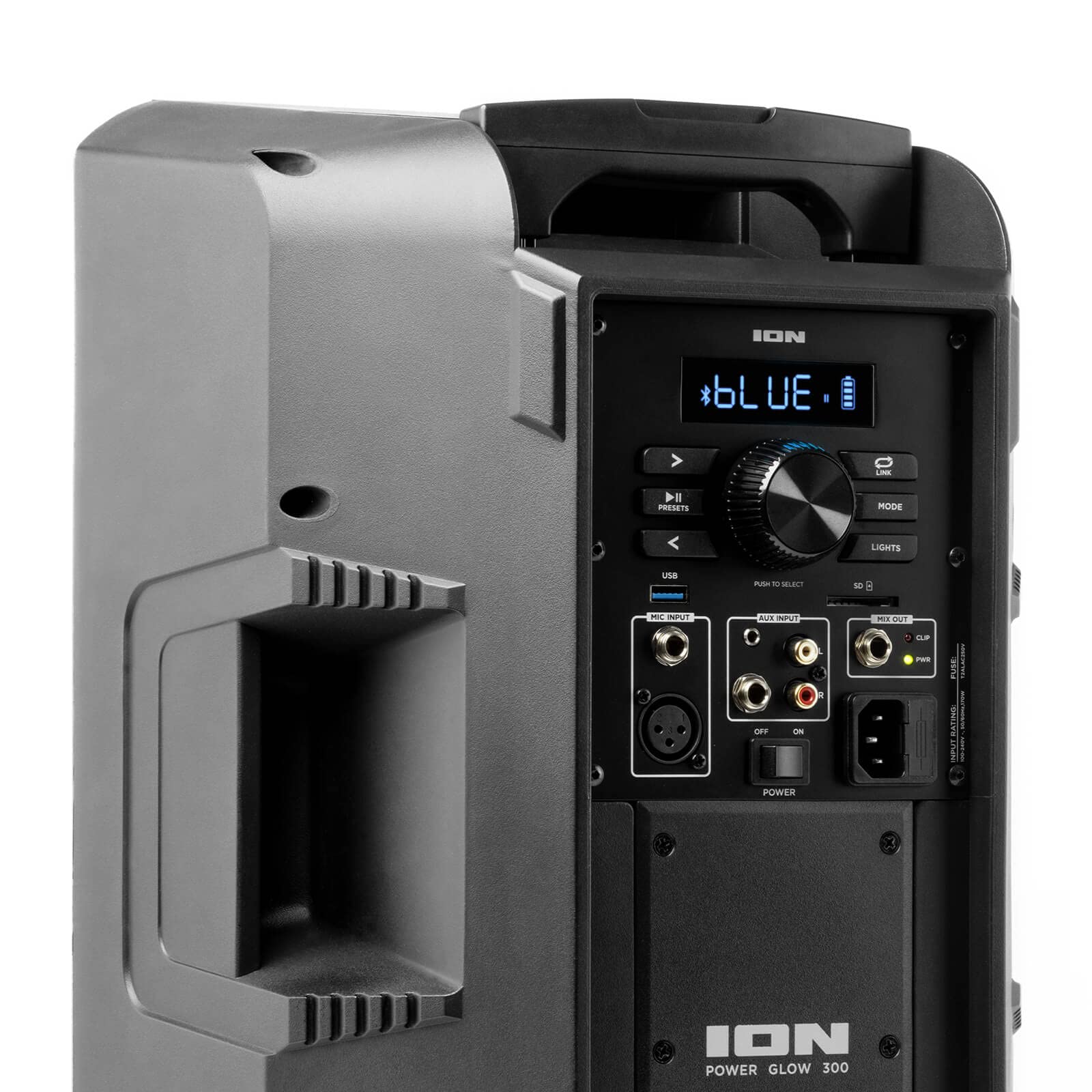 ION Audio Power Glow 300 Portable Bluetooth Speaker with LED Lights - 300W Rechargeable Battery-Powered Sound System with Built-in Handles & Wheels (Renewed) - Perfect for Outdoor Parties, Camping & Home Entertainment