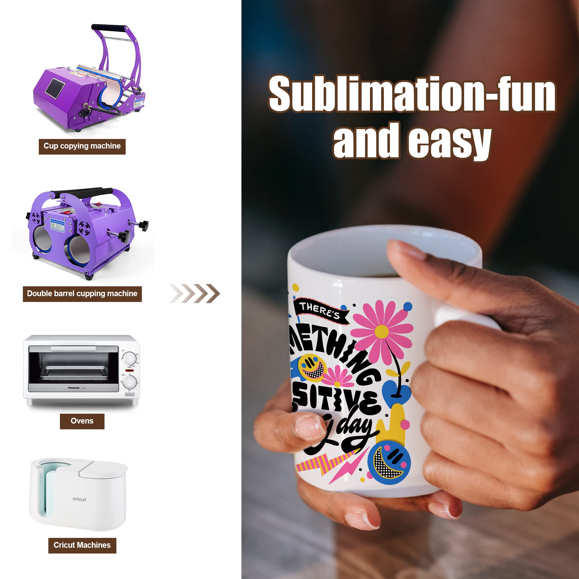 16-Pack Sublimation Blank White Ceramic Mugs (11oz) with Bamboo Lids & Stainless Steel Spoons - Bulk Coffee Cups for Sublimation Printing - Perfect for Coffee, Tea, Hot Chocolate, Soup & Milk - Ideal for Home, Office, Cafes & Gifts