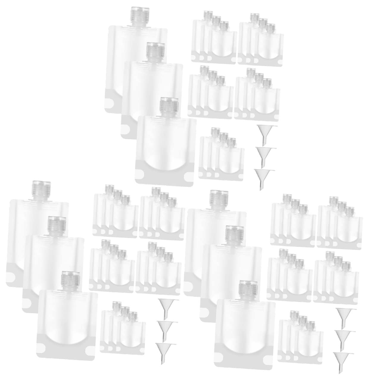 54 Pack Travel Empty Bottles & Pouches Set - Leak Proof Portable Shampoo Containers, Square Toiletry Bags for Cosmetics & Pet Supplies | Perfect for Airplane Carry-on, Camping & Vacation Organization