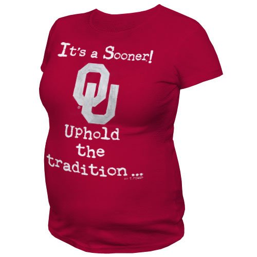 NCAA Oklahoma Sooners T.Fisher Uphold the Tradition Maternity T-Shirt - Comfortable Cotton Pregnancy Tee for Sooners Fans, Game Day & Casual Wear