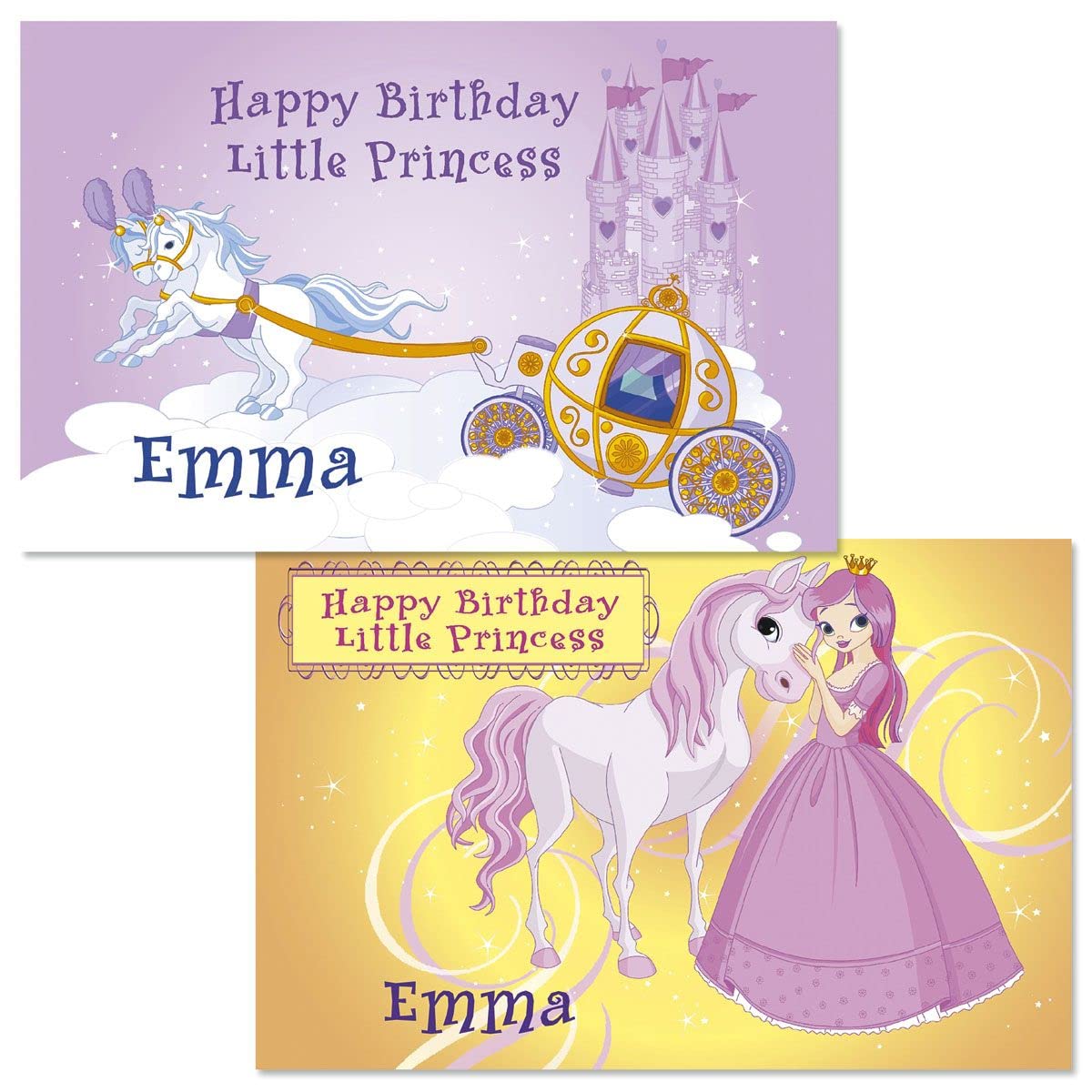 Happy Birthday Little Princess Placemat - 11x17 Inch Laminated Table Mat for Kids Birthday Party, Dining, and Decoration