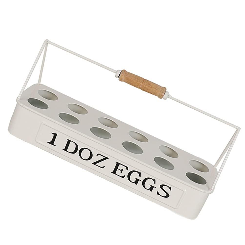 NUOBESTY 12 Egg Storage Container - Portable Metal Egg Carrier for Camping, Picnics & Farmhouse - Galvanized Iron Egg Tray Holder for Home Kitchen & Countertop Organization | Perfect for Outdoor Adventures & Kitchen Storage