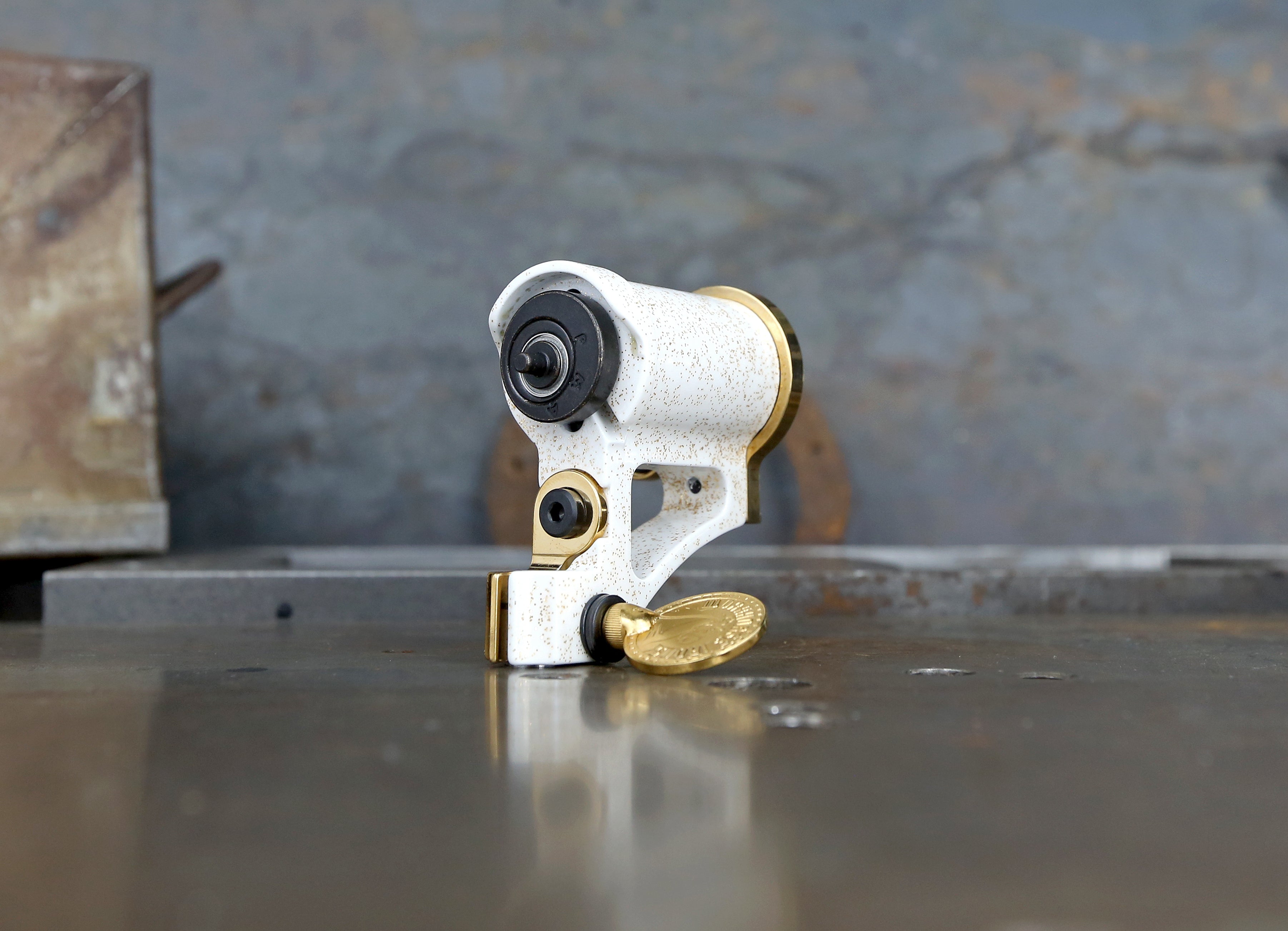 Limited Edition White & Gold Mike Pike PMA Direct Drive Rotary Tattoo Machine - Professional Tattoo Equipment for Artists & Beginners | Perfect for Fine Line Work, Shading & Coloring