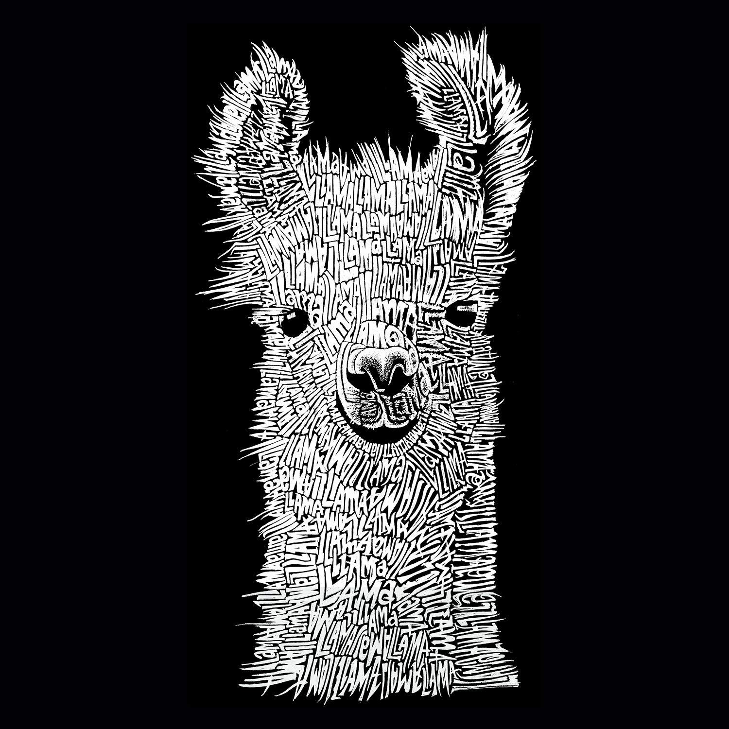 LA POP ART Girls' Word Art Long Sleeve T-Shirt - Cute Llama Graphic Tee for Kids | Trendy Casual Wear for School, Playdates & Family Outings