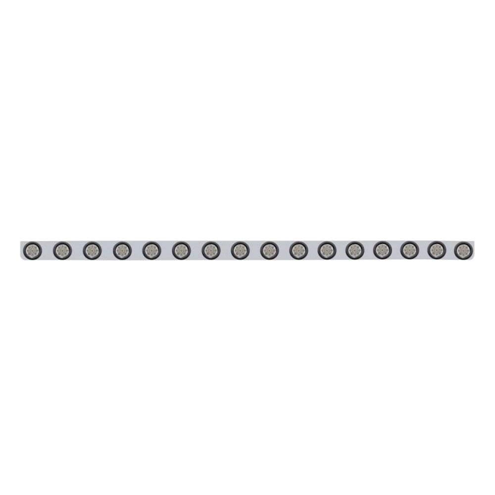 United Pacific 62941 Stainless Steel Bumper Light Bar with Bracket - Amber LED Clearance/Marker Light, 9 LEDs per Light, Rubber Grommets - Perfect for Trucks, Off-Road Vehicles & Trailers