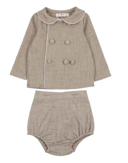 COCO BLANC Peter Pan Collar Bloomer Set for Baby & Toddler (9 Months to 4 Years) - Perfect for Photoshoots, Special Occasions & Everyday Wear