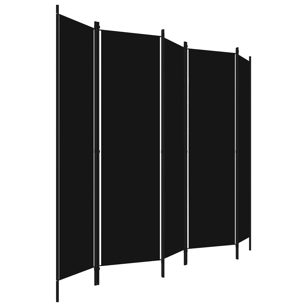 CHARMMA 5-Panel Black Room Divider Screen - 98.4