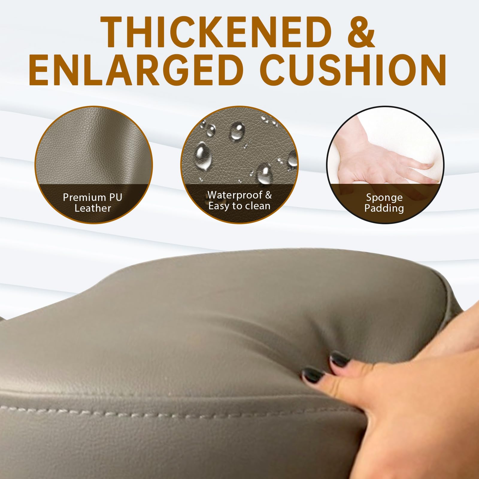 PU Leather Ergonomic Kneeling Office Chair - Adjustable Home & Office Stool with Thick Pads & Lockable Wheels for Back Pain Relief (Brown) | Perfect for Home Office, Meditation & Posture Correction