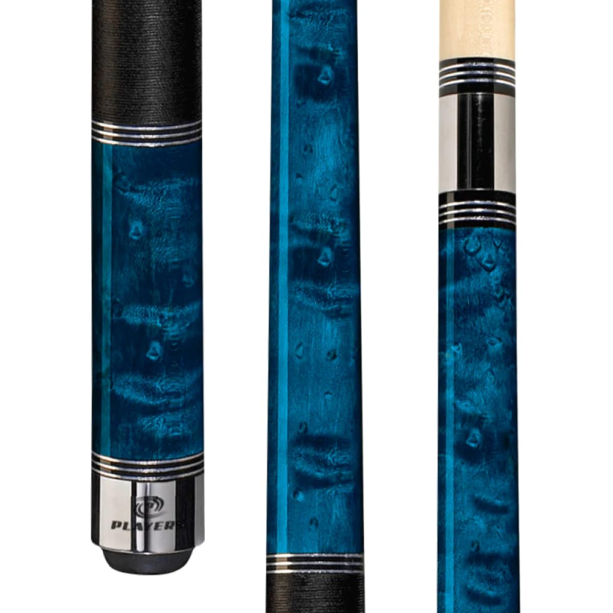 Professional Players Classic Billiard Cue - Birds-Eye Maple Wood with Triple Silver Rings | Perfect for Pool, Snooker & 8-Ball Games