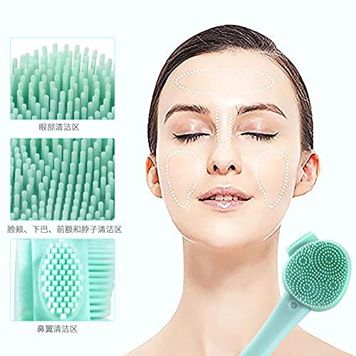 Silicone Facial Cleansing Brush - Exfoliating & Makeup Removal Tool with Soft Bristles for Deep Cleaning, Blackhead Removal & Skin Care | Perfect for Daily Face Wash, Mask Application & Makeup Removal (Pink)