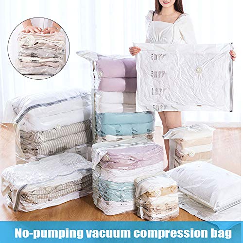 Arinda 3D Vacuum Compression Storage Bags for Clothes - Space Saving Travel & Home Organizer (No Pump Needed) - Perfect for Closet, Suitcase & Seasonal Storage