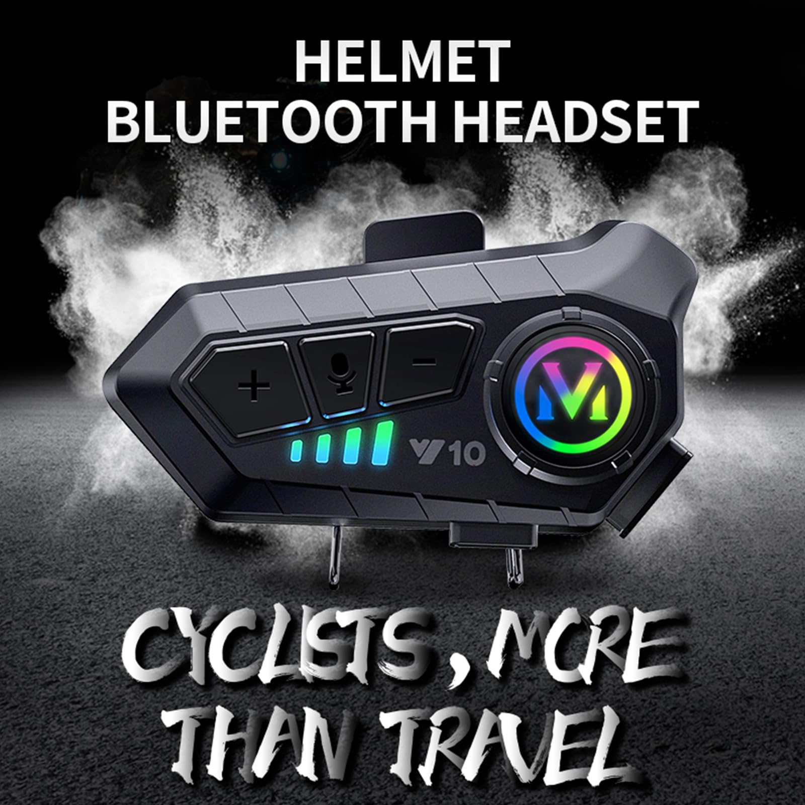 Bluetooth Motorcycle Helmet Headset - Single Rider Wireless Intercom, Noise Cancelling & Waterproof Speakers for Safe Riding, Commuting & Adventure Tours