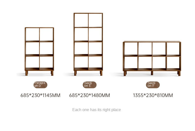 Oak & Beech Solid Wood Modular Bookshelf - Customizable Storage for Home Office, Living Room & Bedroom