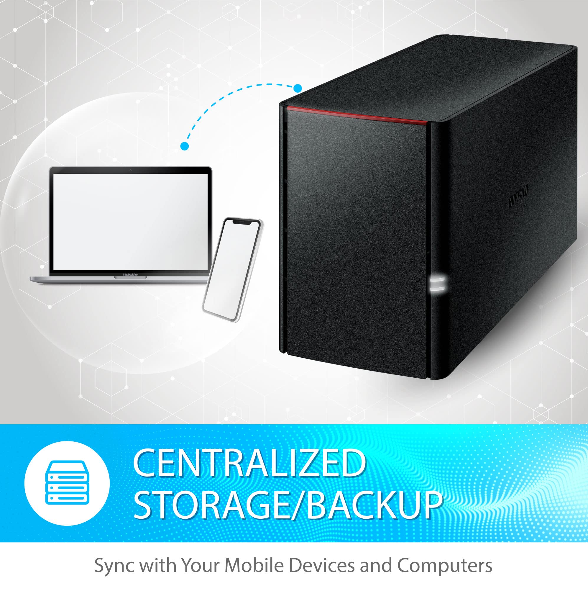 BUFFALO LinkStation 220 12TB 2-Bay NAS Network Attached Storage with Pre-Installed HDD - Home Cloud & Network Storage Solution for Media Backup, File Sharing & Remote Access