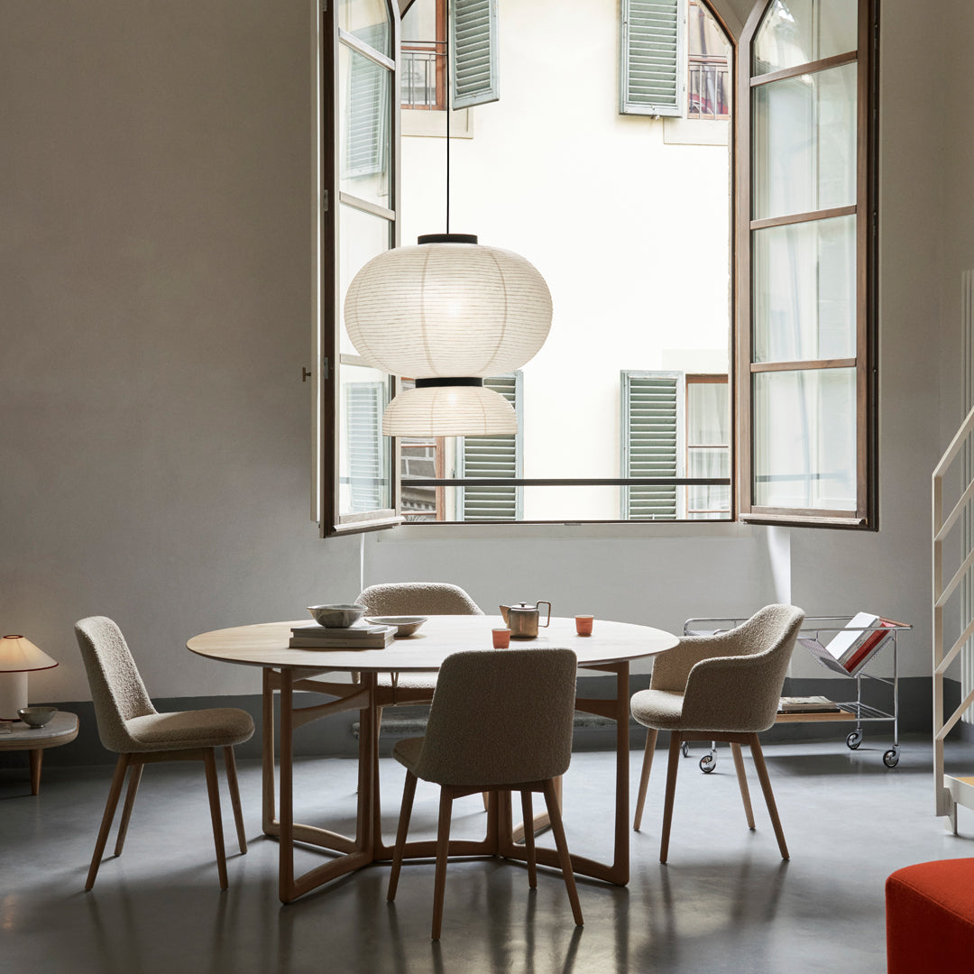Formakami JH5 Pendant Light - Modern Paper Shade Hanging Lamp for Living Room, Bedroom & Dining Room | Scandinavian Style Home Decor Lighting Fixture
