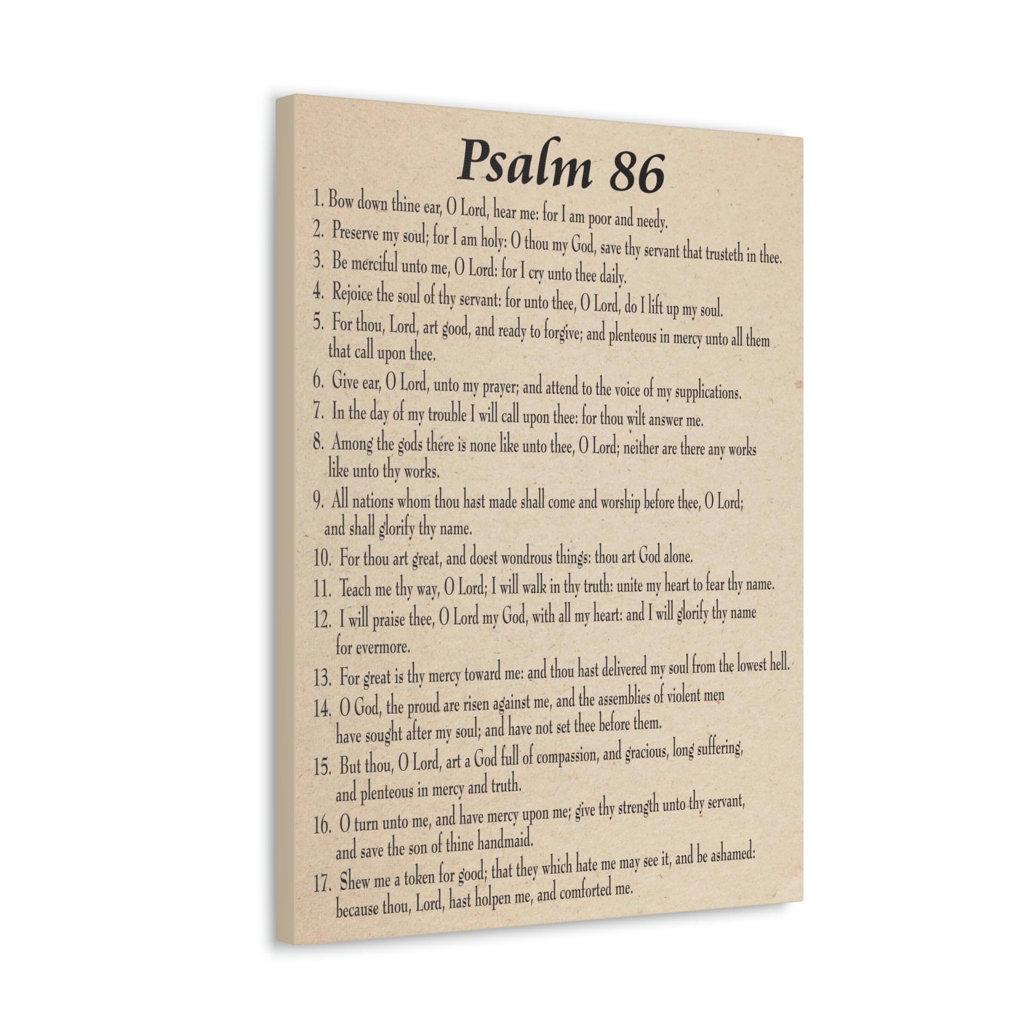 Bible Art Canvas - Psalm 86 Prayer for Difficult Times, Christian Wall Decor, Inspirational Scripture Gift for Home, Church & Office - Express Your Love with Faith-Based Gifts