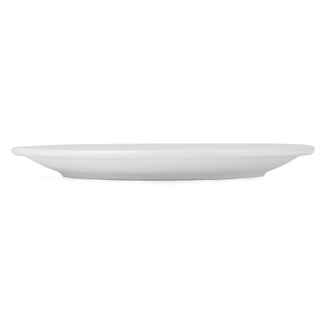 Olympia Athena Hotelware White Porcelain Narrow Rimmed Plates - Super Vitrified Durable Glaze - Oven, Microwave & Dishwasher Safe - Perfect for Restaurants, Catering & Home Dining