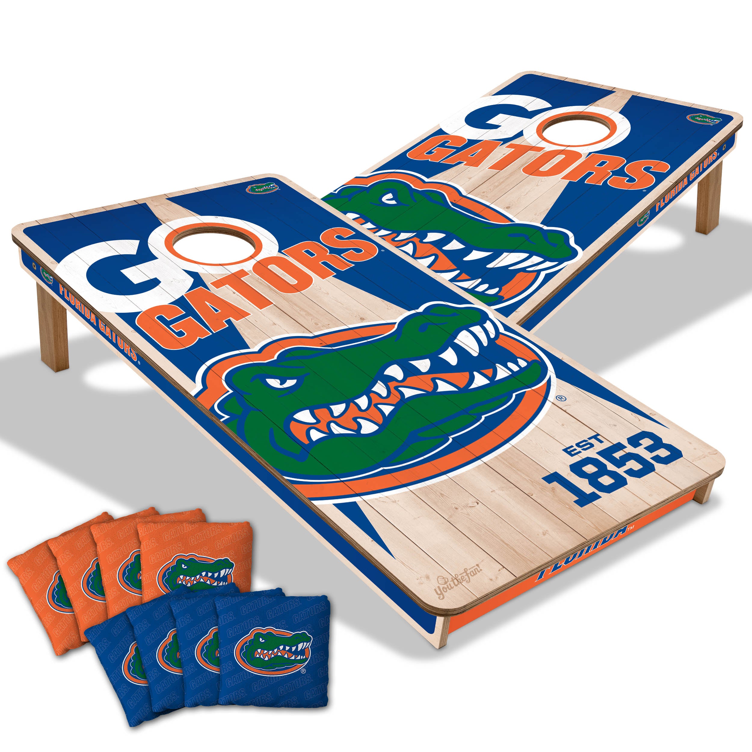 Official NCAA Licensed 2x4 Cornhole Boards Set - Regulation Size Bean Bag Toss Game for Tailgating, Backyard Parties & Outdoor Fun
