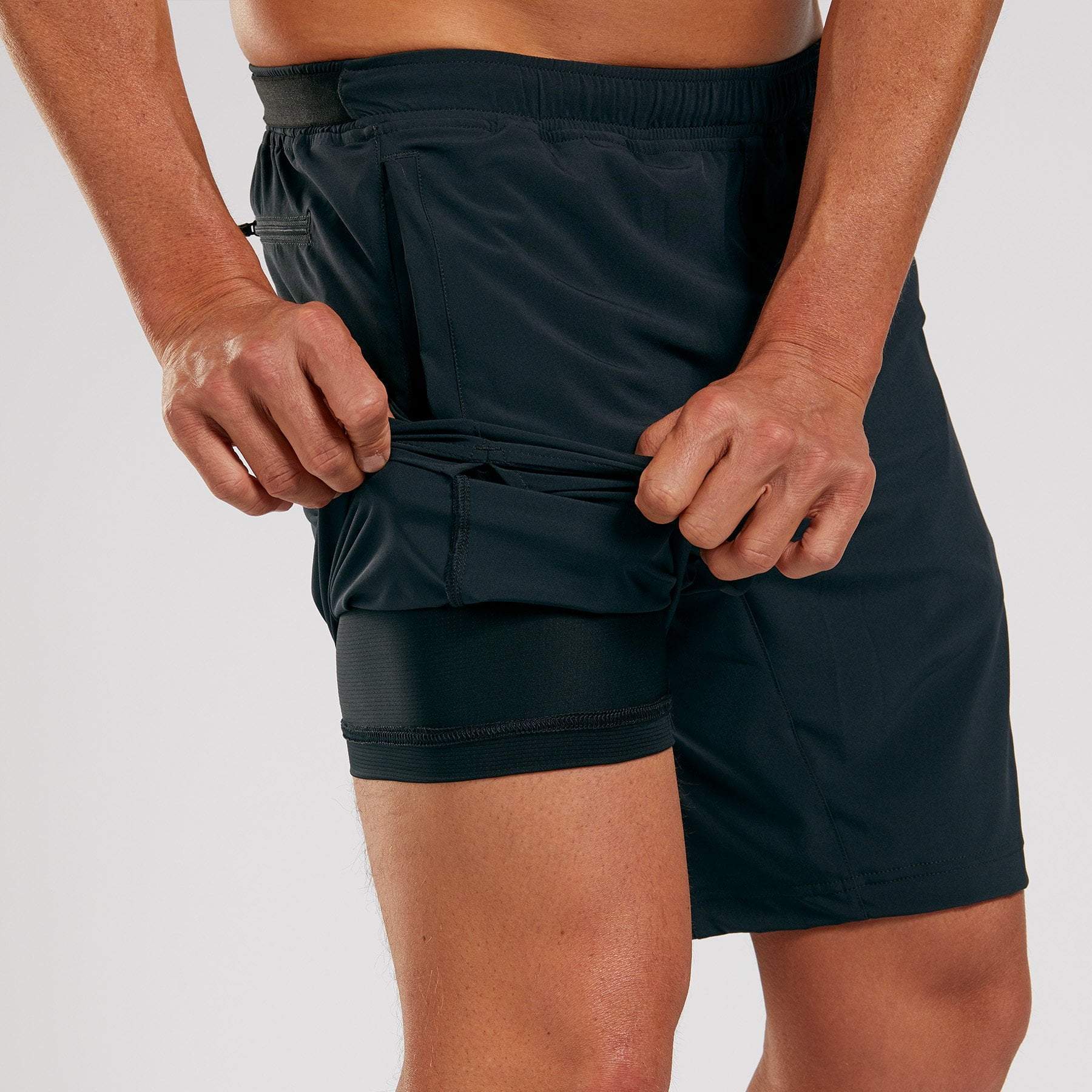 Men's Elite Run 8 Short 2-in-1 Running Shorts with Liner - Black | Lightweight Athletic Workout Shorts for Jogging, Gym & Training