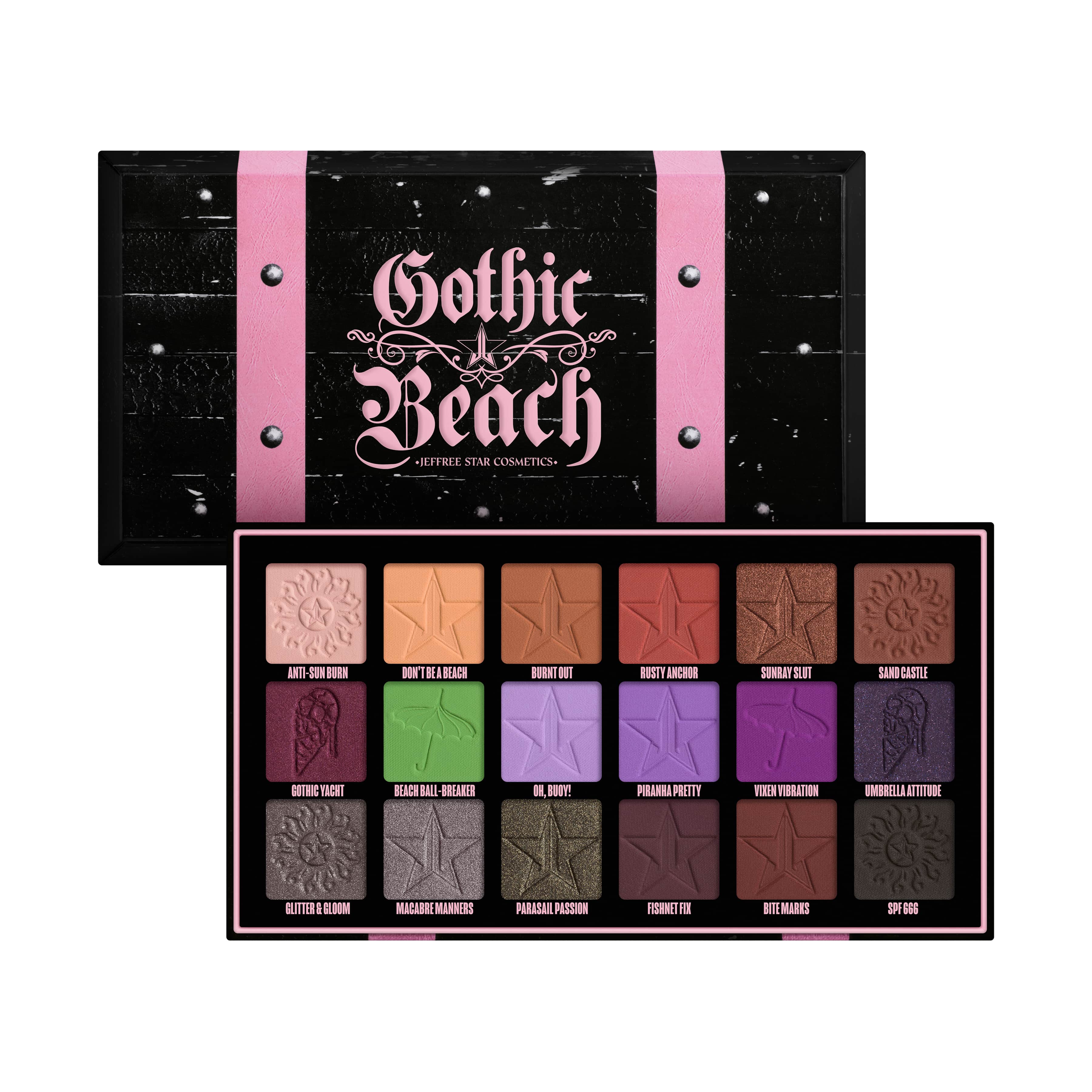 Gothic Beach Palette - Waterproof Eyeshadow Palette for Dark Makeup Looks, Halloween & Cosplay | Perfect for Party, Festival & Themed Events