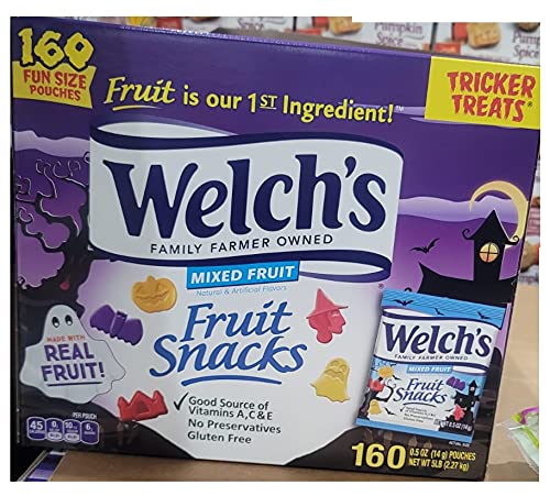 Welch's Halloween Fruit Snacks - 160 Count, 5lb Bulk Pack | Perfect for Trick-or-Treating, Party Favors & School Snacks