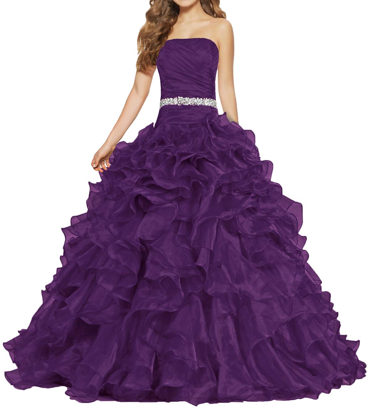 Elegant Women's Ball Gown Quinceanera Dress with Ruffles - Perfect for Prom, Sweet 16, Homecoming & Formal Events