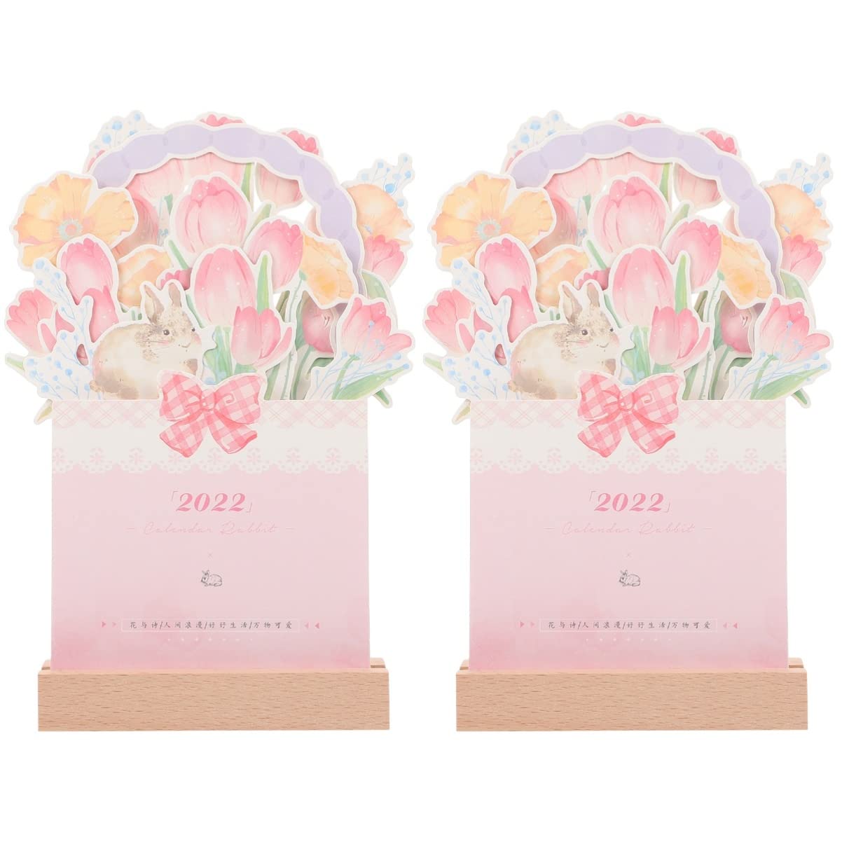 NUOBESTY 2-Piece Floral Desk Calendar 2022 - Elegant Standing Schedule Planner with Flower Design for Office, Home & Gift Use | Perfect for Work Organization, Home Decor & Special Occasions