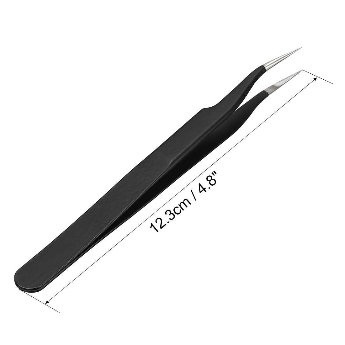 uxcell ESD-17 Anti-Static Stainless Steel Non-Magnetic Curved Tip Tweezers - 4.8 Inch Precision Tweezers Set of 3 for Jewelry Making, Electronics Repair, Watch & Phone Repair - Perfect for Crafting, PCB Work & Small Component Handling