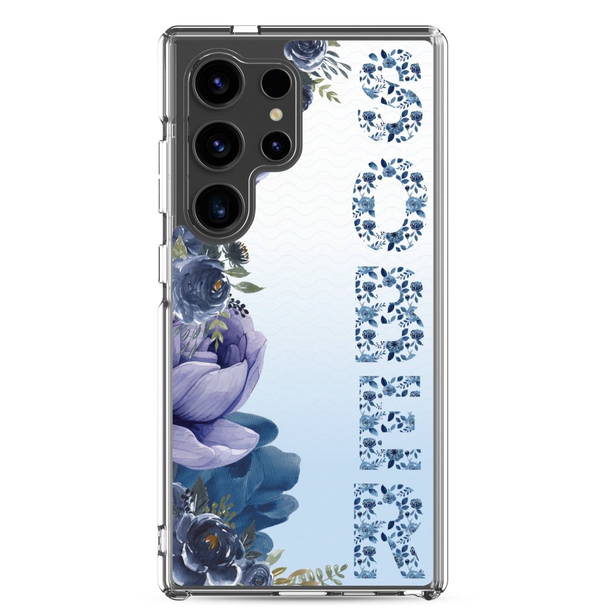 SOBER Moody Chinoiserie Samsung Phone Case - Clear Deep Floral Design Protective Cover for Galaxy S23/S22/S21 - Perfect for Women's Fashion & Home Decor Style