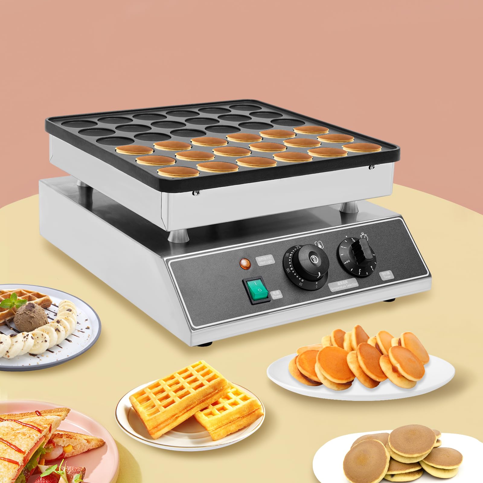 Electric Mini Dutch Pancake Maker - Nonstick Dorayaki Baker Machine, Easy Clean Pancake Grill for Homemade Fluffy Pancakes | Perfect for Family Breakfast, Brunch & Kids Cooking Fun